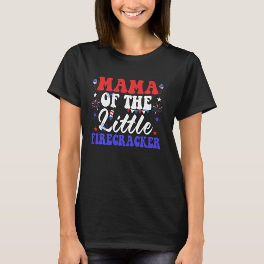 Mama des kleinen Firecracker 4. Juli Matchin T-Shirt (Vorderseite)