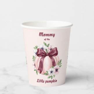 Mama des kleinen Kürbis Floral Pinkoween Pappbecher