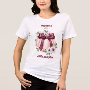 Mama des kleinen Kürbis Floral Pinkoween Tri-Blend Shirt