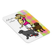 Mama des Labradors im rosa Shirt 1 Magnet (Rechte Seite)