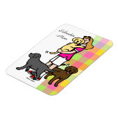 Mama des Labradors im rosa Shirt 1 Magnet (Linke Seite)