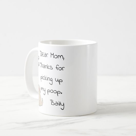 Mama des Muttertages vom Hundegeschenk Kaffeetasse (Vorderseite Links)