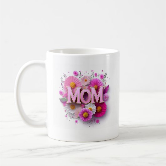Mama des Muttertags Rosa Tasse (Links)