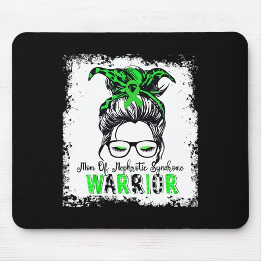 Mama des nephrotischen Syndroms Warrior Green Ribb Mousepad (Vorne)