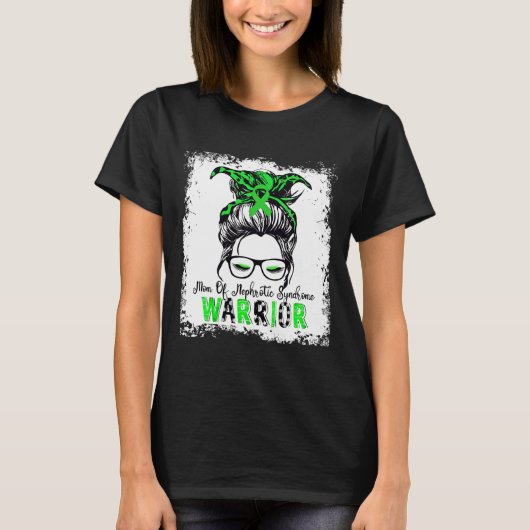 Mama des nephrotischen Syndroms Warrior Green Ribb T-Shirt (Vorderseite)