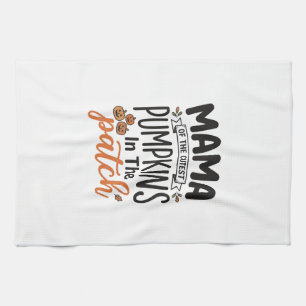 Mama des niedlichsten Kürbisse Herbst-Shirt-Design Geschirrtuch