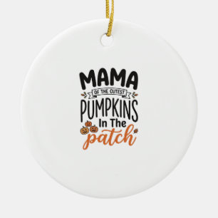 Mama des niedlichsten Kürbisse Herbst-Shirt-Design Keramik Ornament