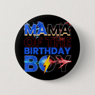 Mama des One-a-saurus 1. Geburtstags Boy Dinosauri Button