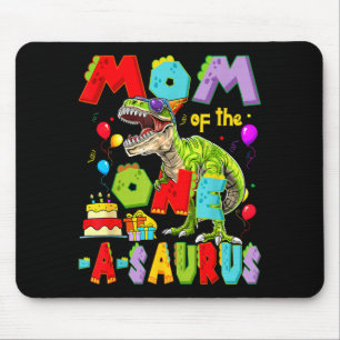 Mama des One-a-saurus zum 1. Geburtstag Junge Dino Mousepad