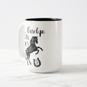 Mama des Pferdes Schöne Furchtlose Starke Lucky Na Zweifarbige Tasse (Vorderseite Links)
