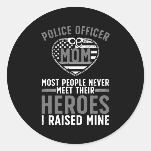 Mama des Polizeibeamten für den Polizist Runder Aufkleber (Vorderseite)