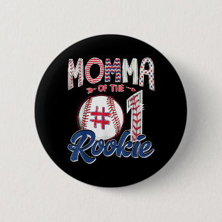 Mama des Rookie-Jungen zum 1. Geburtstag Baseball Button