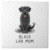 Mama des Schwarzen Labors (Labrador Retriever Mama Fliese (Vorderseite)