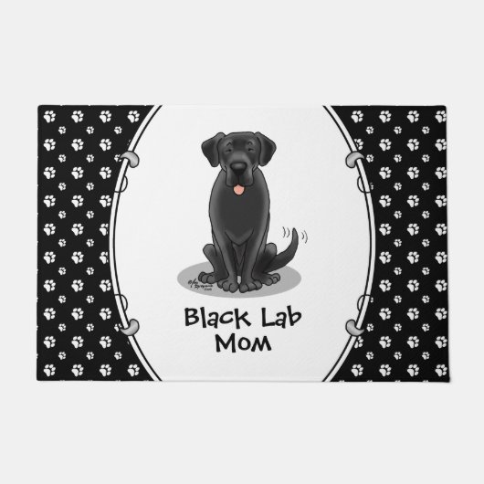 Mama des Schwarzen Labors (Labrador Retriever Mama Fußmatte (Vorderseite)