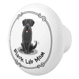 Mama des Schwarzen Labors (Labrador Retriever Mama Keramikknauf