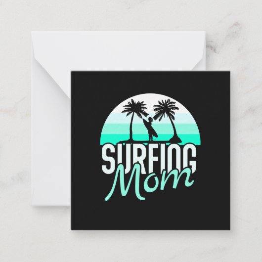 Mama des Surfens Mitteilungskarte (Vorderseite)