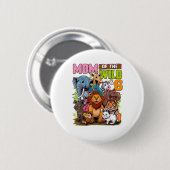 Mama des Tiergartens & 6 Zoo Thema Jungle Tier 6. Button (Vorne & Hinten)