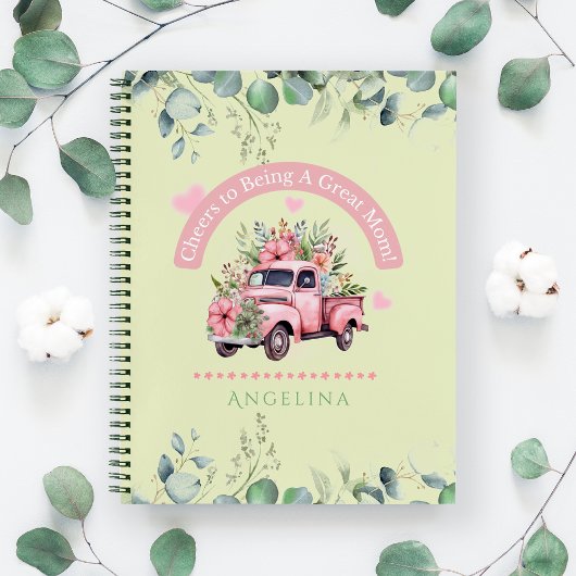 Mama des Vintagen grünen Florentrucks Coquette Notizblock