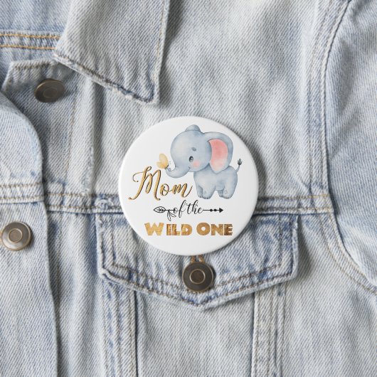 Mama des "Wild One Elephant Gold Foil"-Buttons Button (Beispiel)