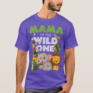 Mama des Wild One Zoo Geburtstags-Safari-Dschungel T-Shirt