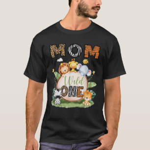 Mama des wilden Kleinen 1. Geburtstag Junge Safari T-Shirt
