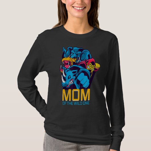 Mama des Wilden Themengebietes Bday Safari Dschung T-Shirt (Vorderseite)