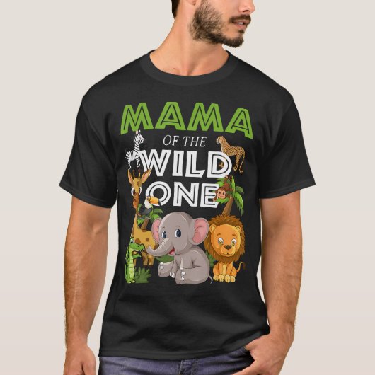 Mama des wilden Tierzoo Birthday Safari-Dschungel  T-Shirt (Vorderseite)