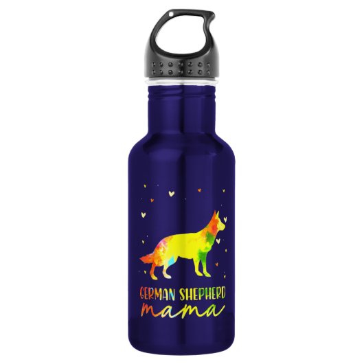 Mama Deutscher Schäferhund Edelstahlflasche (Vorderseite)