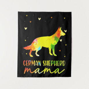 Mama Deutscher Schäferhund Wandteppich