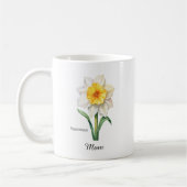 Mama Dezember Geburtsblume Narzisse Kaffeetasse (Links)