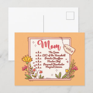 Mama die Königin CEO des Haushalts Postkarte