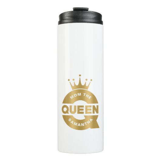 Mama Die Queen Gold Creative Typografie Thermosbecher (Vorderseite)