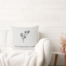 Mama die schönste Blume (Schwarze Typografie) Kissen