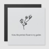 Mama, die schönste Blume (Schwarze Typografie) Magnetkarte (Vorne/Hinten)