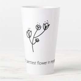 Mama die schönste Blume (Schwarze Typografie) Milchtasse