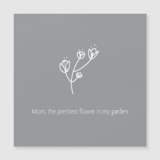 Mama die schönste Blume (Weiße Typografie) Magnetkarte