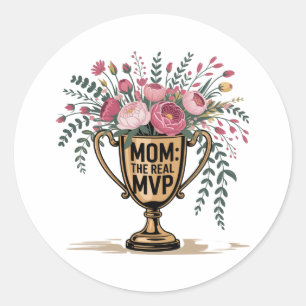 Mama, die wahre MVP Runder Aufkleber