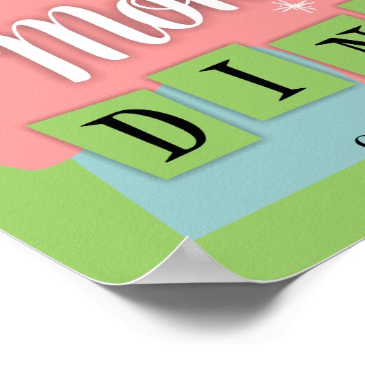 Mama Diner Custom Retro Kitchen Print Poster (Ecke)