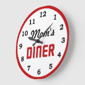 Mama Diner Große Wanduhr (Winkel)