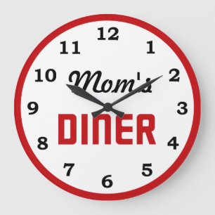 Mama Diner Große Wanduhr