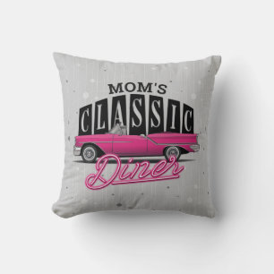 Mama Diner Individuelle Name Imitate Neon 50's Cla Kissen