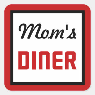 Mama Diner Quadratischer Aufkleber