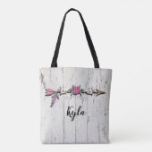Mama-Dinge, Federn und Blume Tote Tasche (Rückseite)