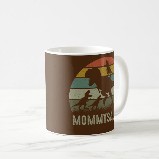 Mama Dinosaur T Rex Mommysaurus 4 kids Family Kaffeetasse (VorderseiteRechts)