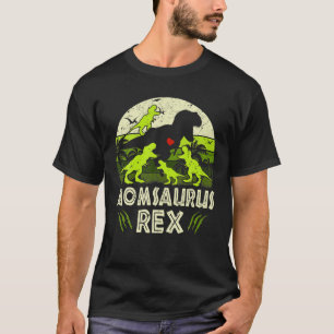 Mama Dinosaur T Rex Momsaurus 4 Kinder passen Fami T-Shirt