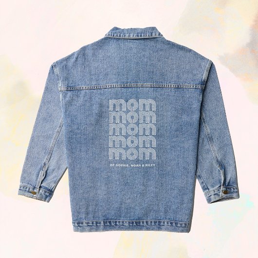 Mama | Disco-Style-Text mit Kindernamen Jeansjacke