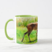 Mama Doe und Baby Fawn Nature Art Tasse (Links)