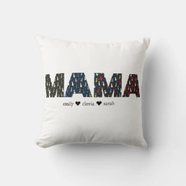 Mama Dog cat paw custom names Kissen