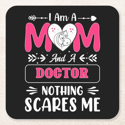 Mama Doktor, Funny Doctor Mama Rechteckiger Pappuntersetzer (Vorderseite)