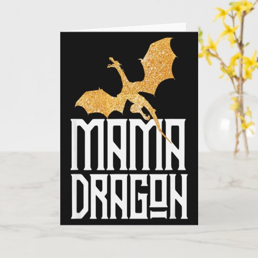 Mama Dragon Christmas Matching Family Tribe Mom Wi Karte (Gelbe Blume)